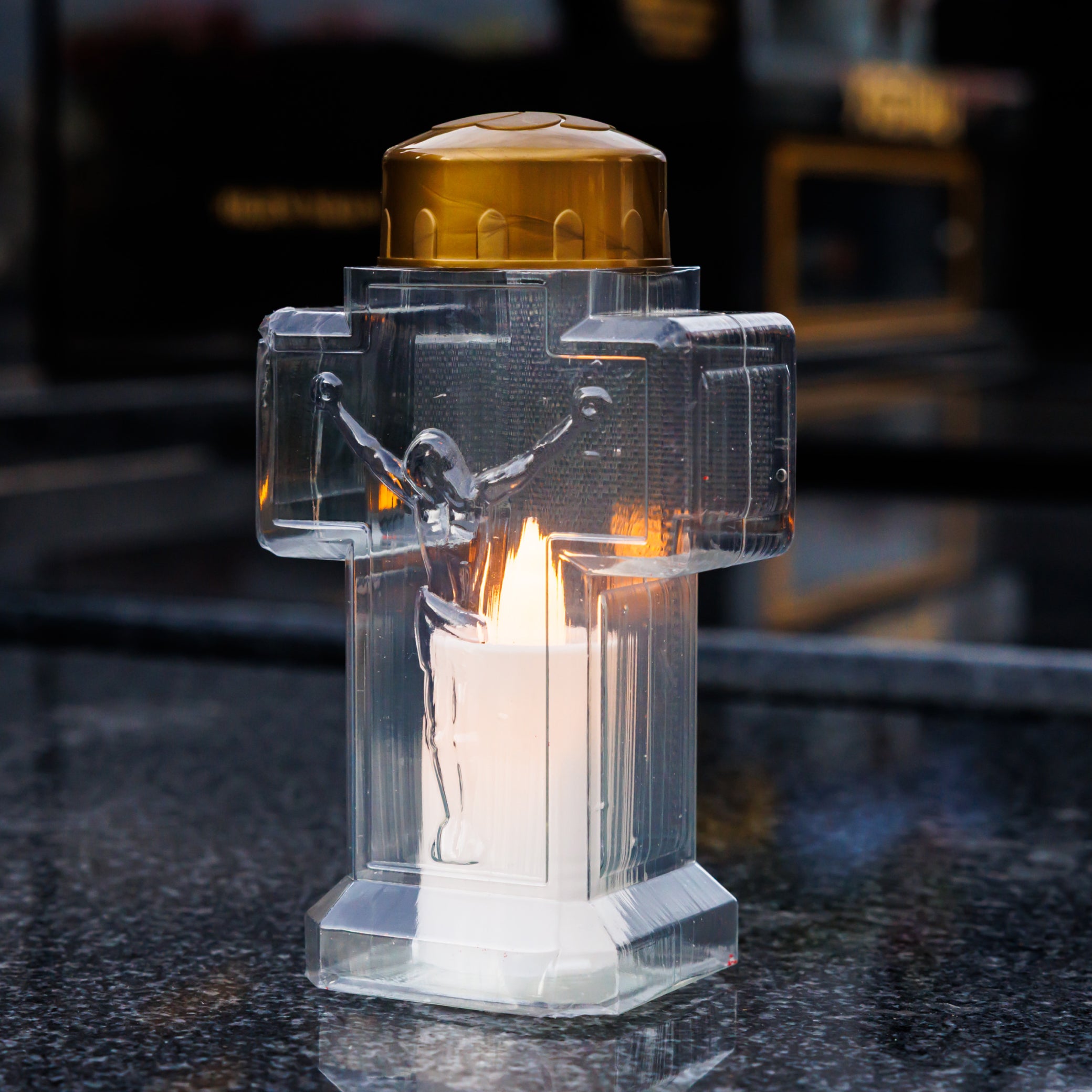 Cross White LED Candle Light