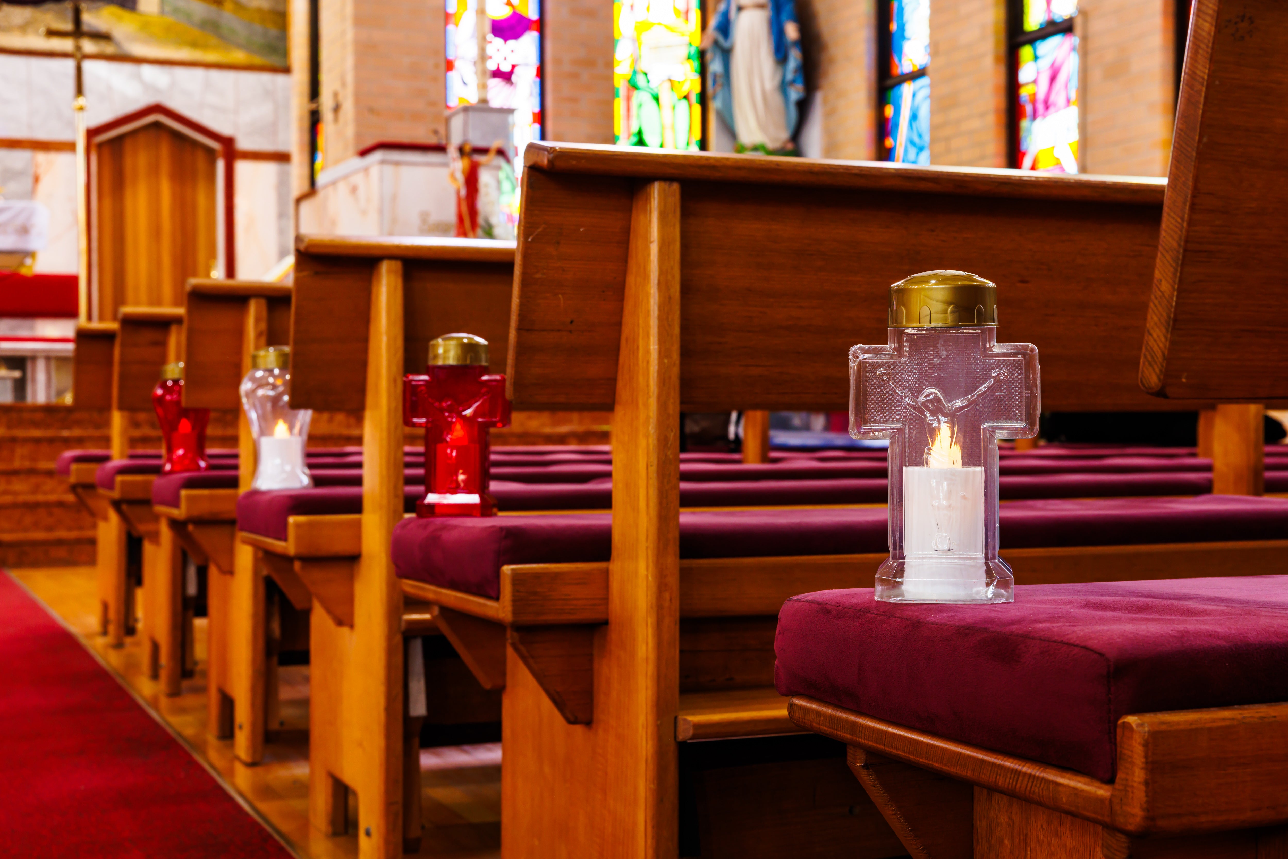Cross White LED Candle Light
